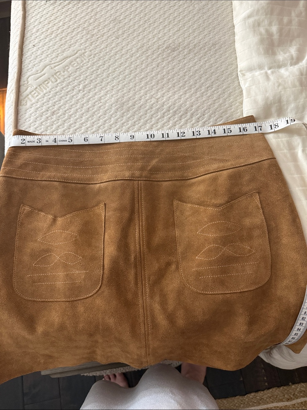 Free People Suede Mini Skirt in Camel - Picture 6 of 6